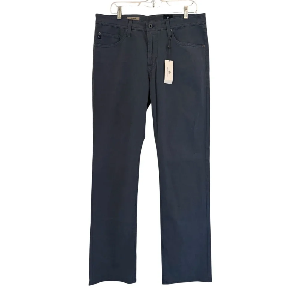 AG Adriano Goldschmied Protege Straight Leg Pants 34x34 Sueded NEW Grey Blue